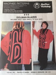 40 MACPHEE CANADIAN DOLMAN BLAZER JACKET PATTERN 30-50'' B  NEW